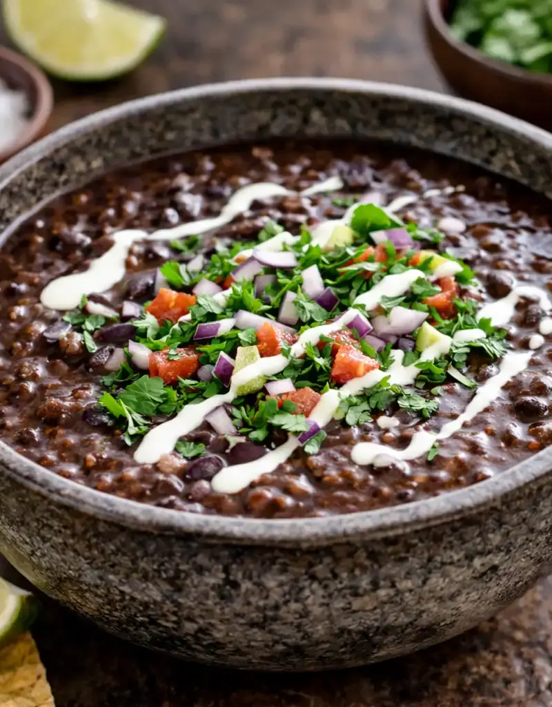 Black Bean Soup (Sopa de Frijoles Negros) prepared dish