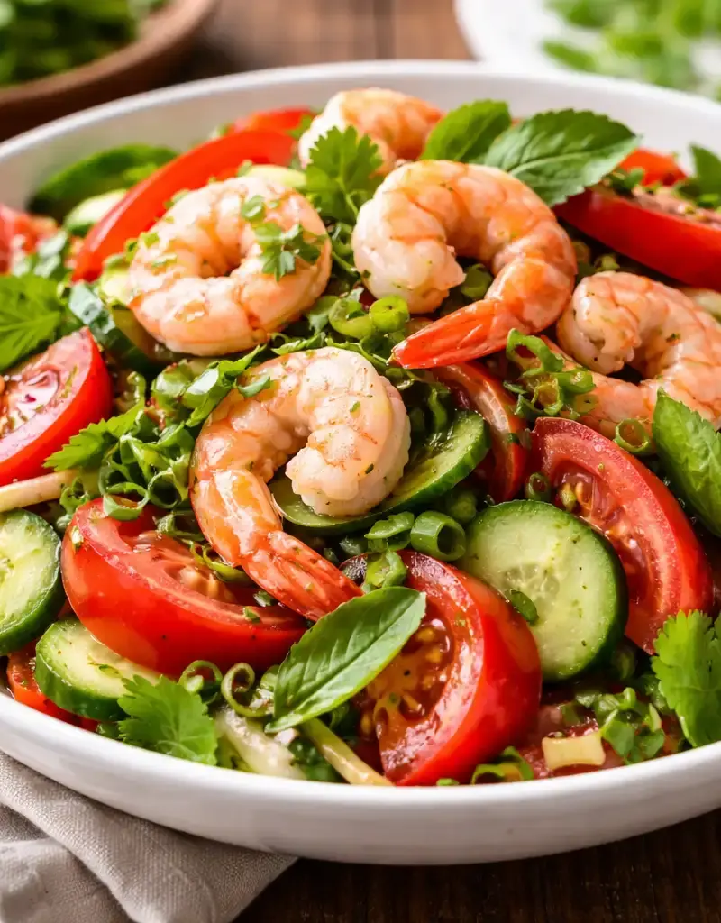 Thai Tomato and Shrimp Salad prepared dish