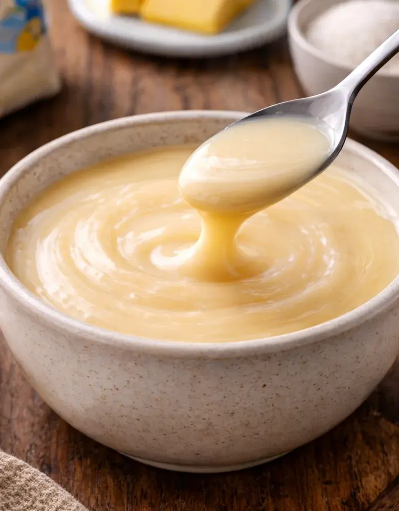 Homemade Sweetened Condensed Milk Substitute prepared dish