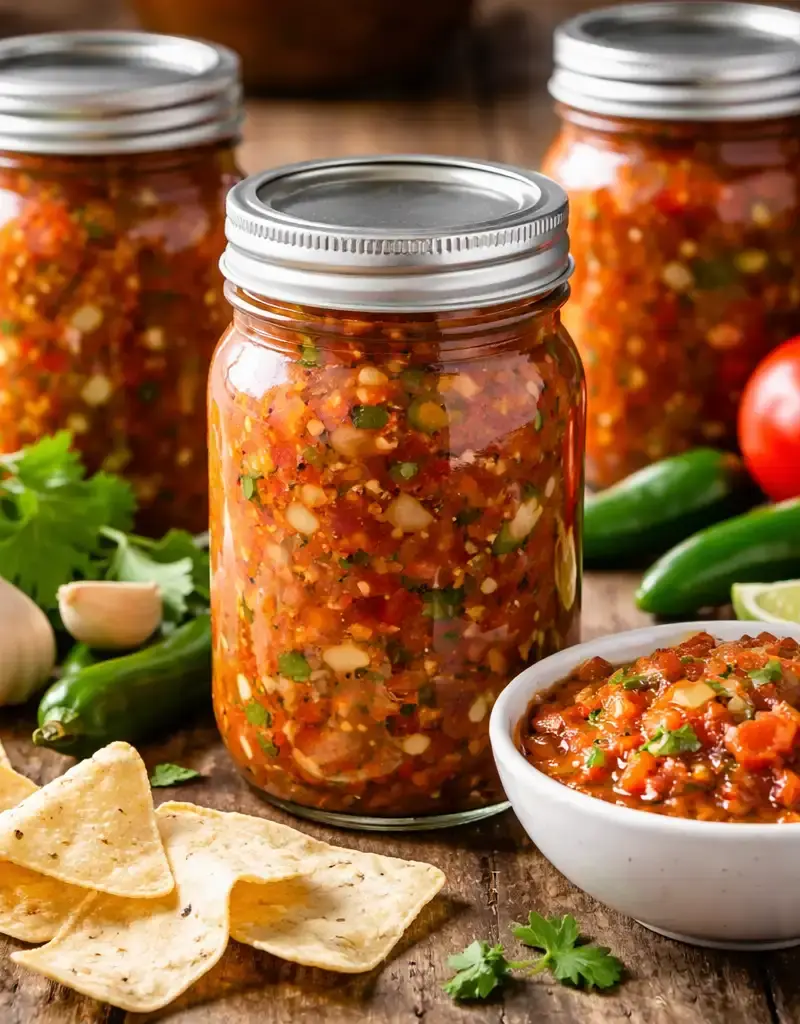 Homemade Canning Salsa prepared dish
