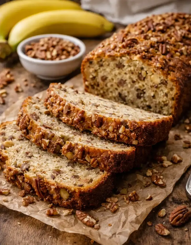 Banana Pecan Bread prepared dish