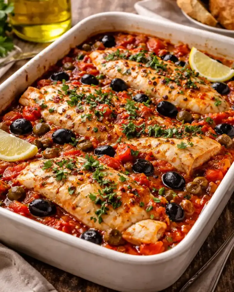 Red Snapper Livornese prepared dish