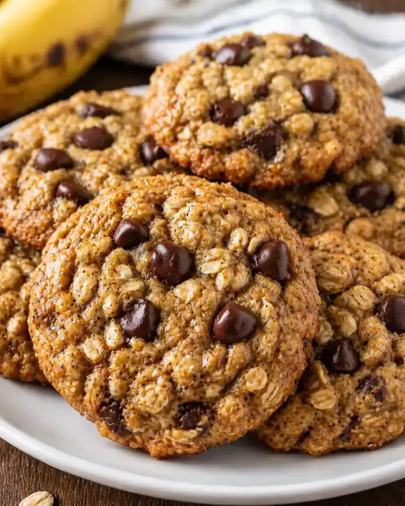 Banana Oat Chocolate Chip Cookies prepared dish