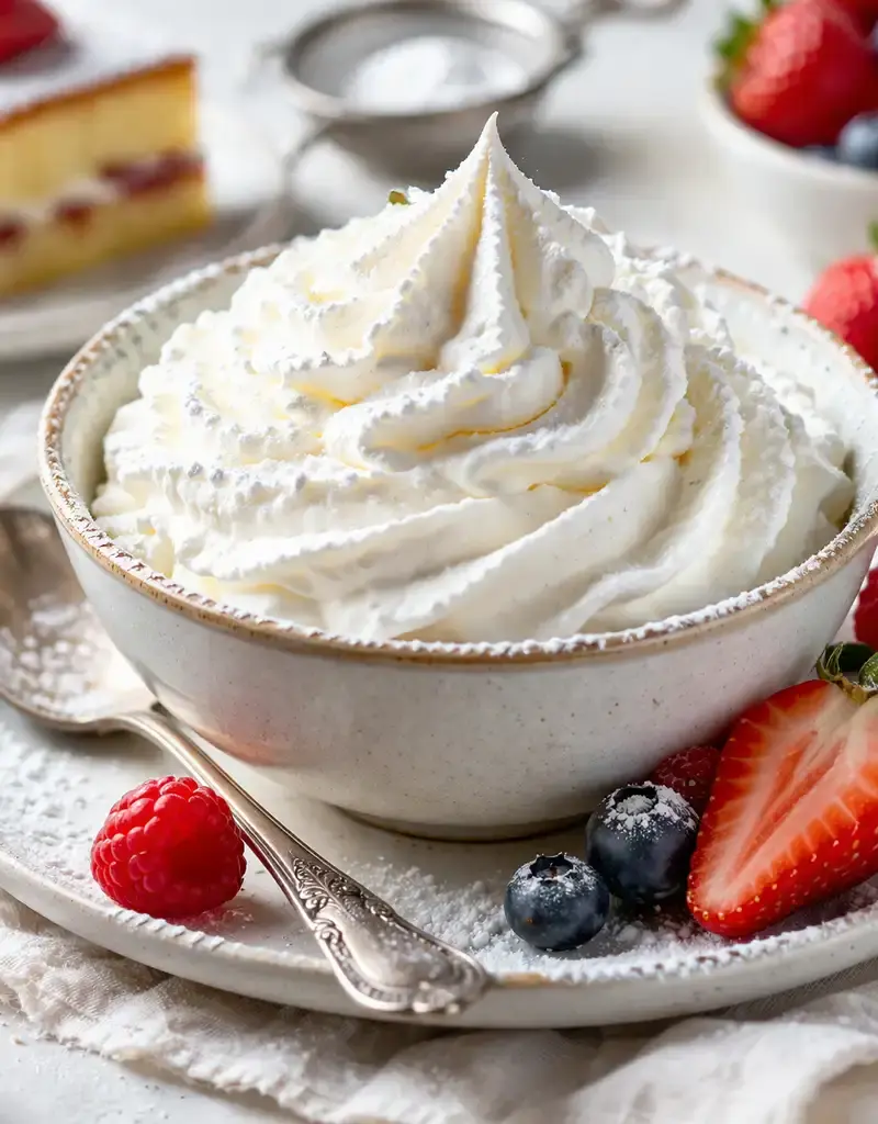 Schlagsahne (Sweetened Whipped Cream) prepared dish