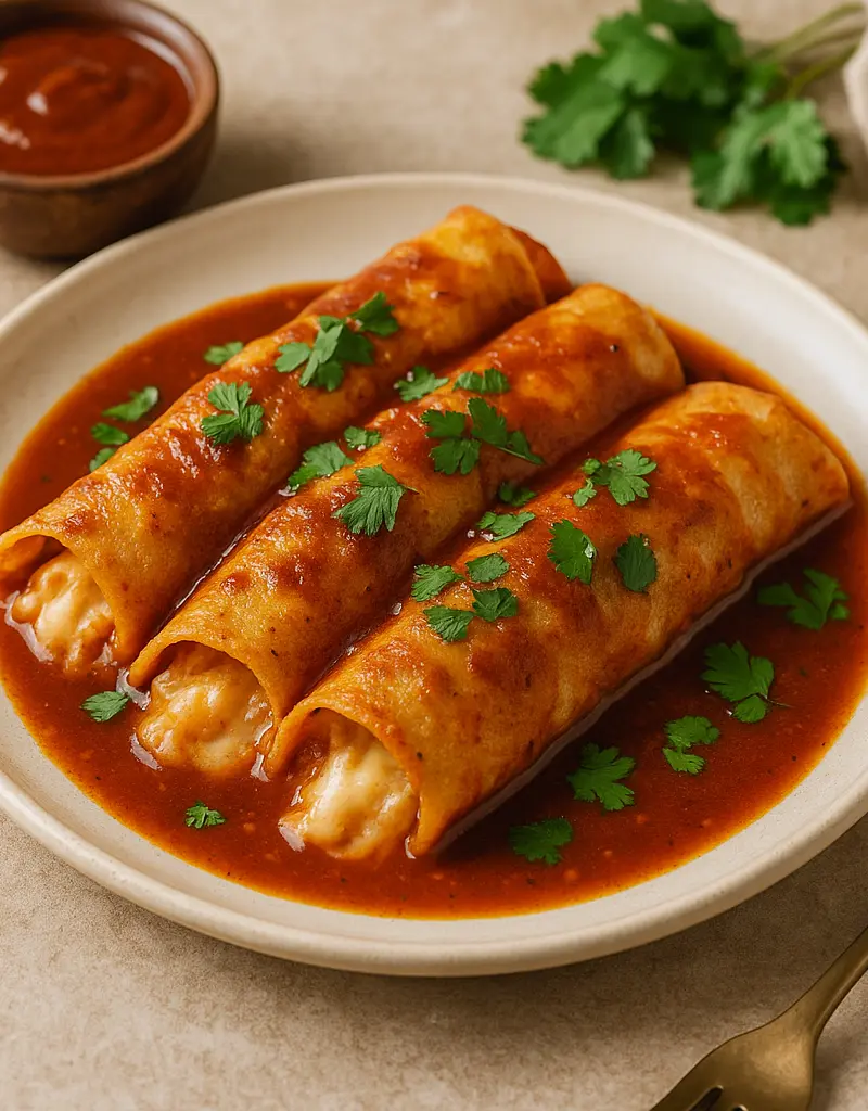 Three Cheese Enchiladas prepared dish