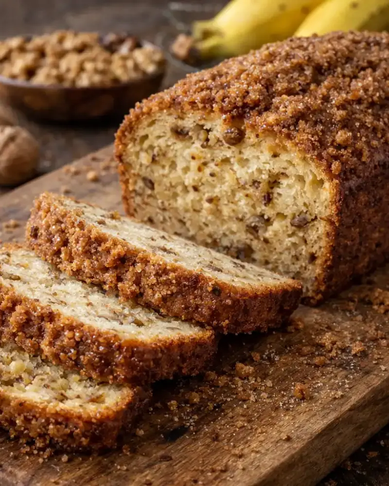 Brown Sugar Banana Nut Bread prepared dish