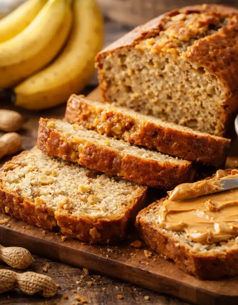 Peanut Butter Banana Bread prepared dish