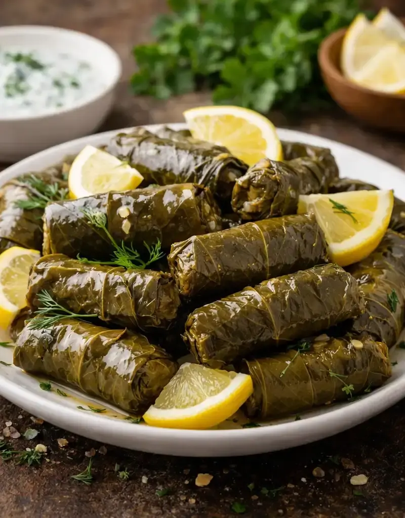 Herbed Rice Dolmas prepared dish