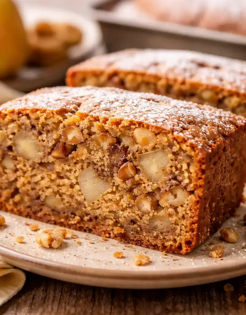 Pear and Walnut Cake prepared dish