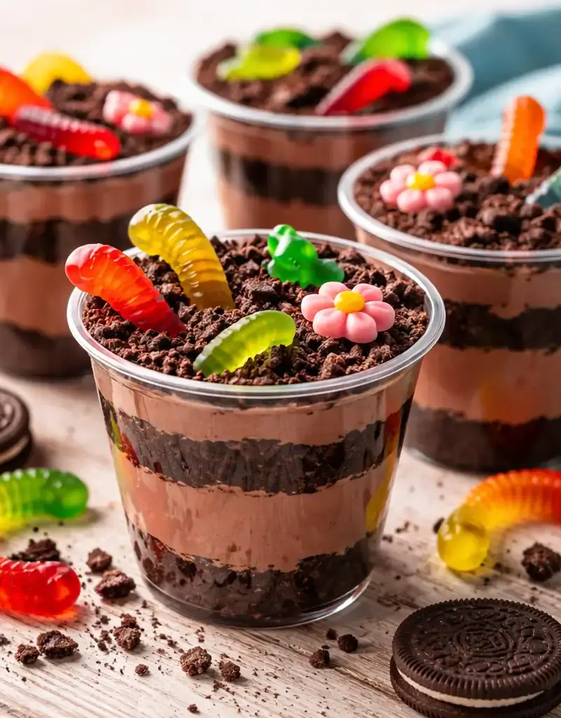 Dirt Cups for Kids prepared dish