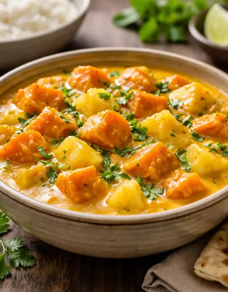 Sweet Potato and Pineapple Korma prepared dish