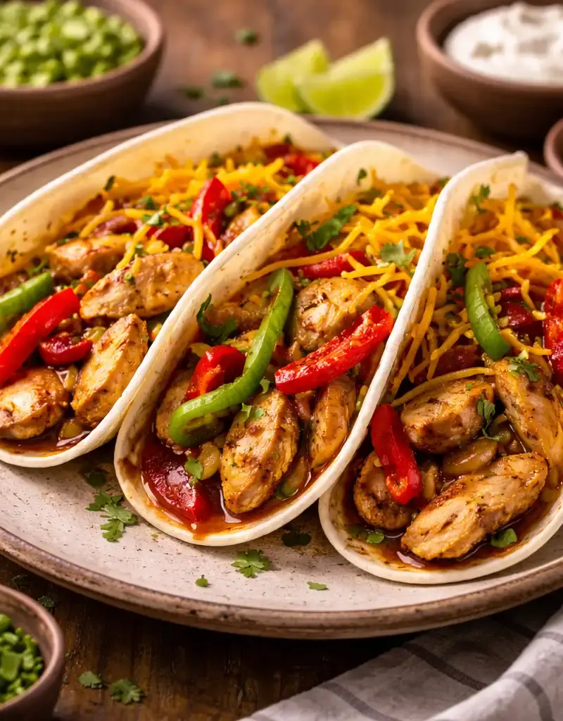 Fast Family Chicken Fajitas prepared dish
