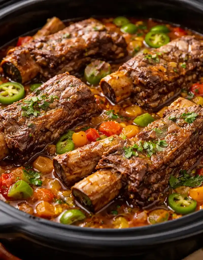 Mexican Crock Pot Short Ribs prepared dish