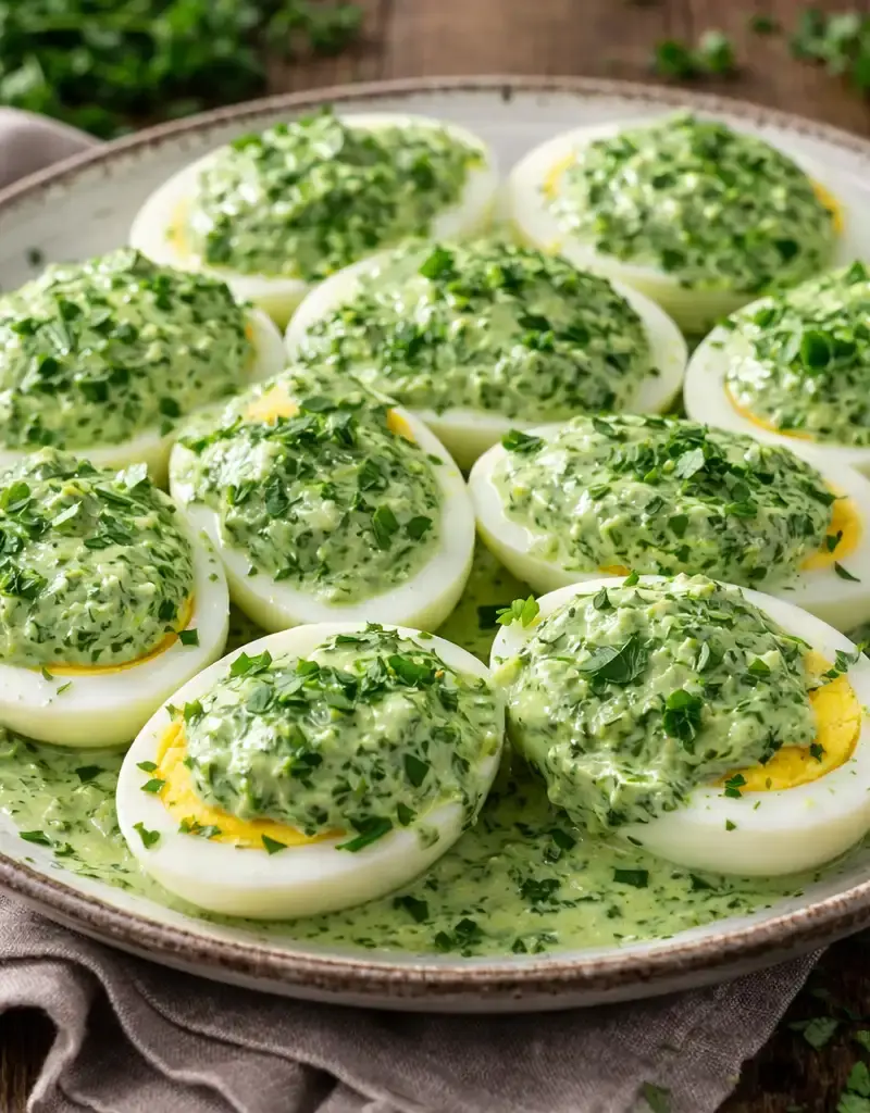 Eggs in Green Sauce (Eier in Grüner Soße) prepared dish