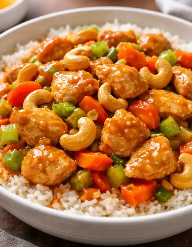 Orange Cashew Chicken prepared dish