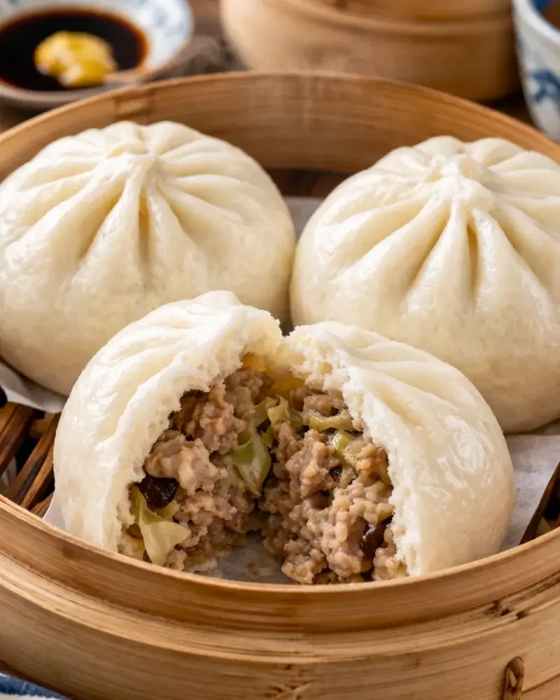 Nikuman (Butaman / Pork Bun) prepared dish