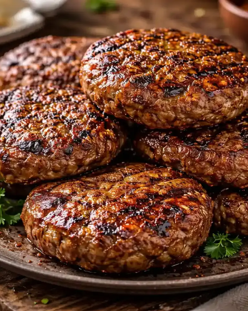 Cajun Beef and Pork Burgers prepared dish