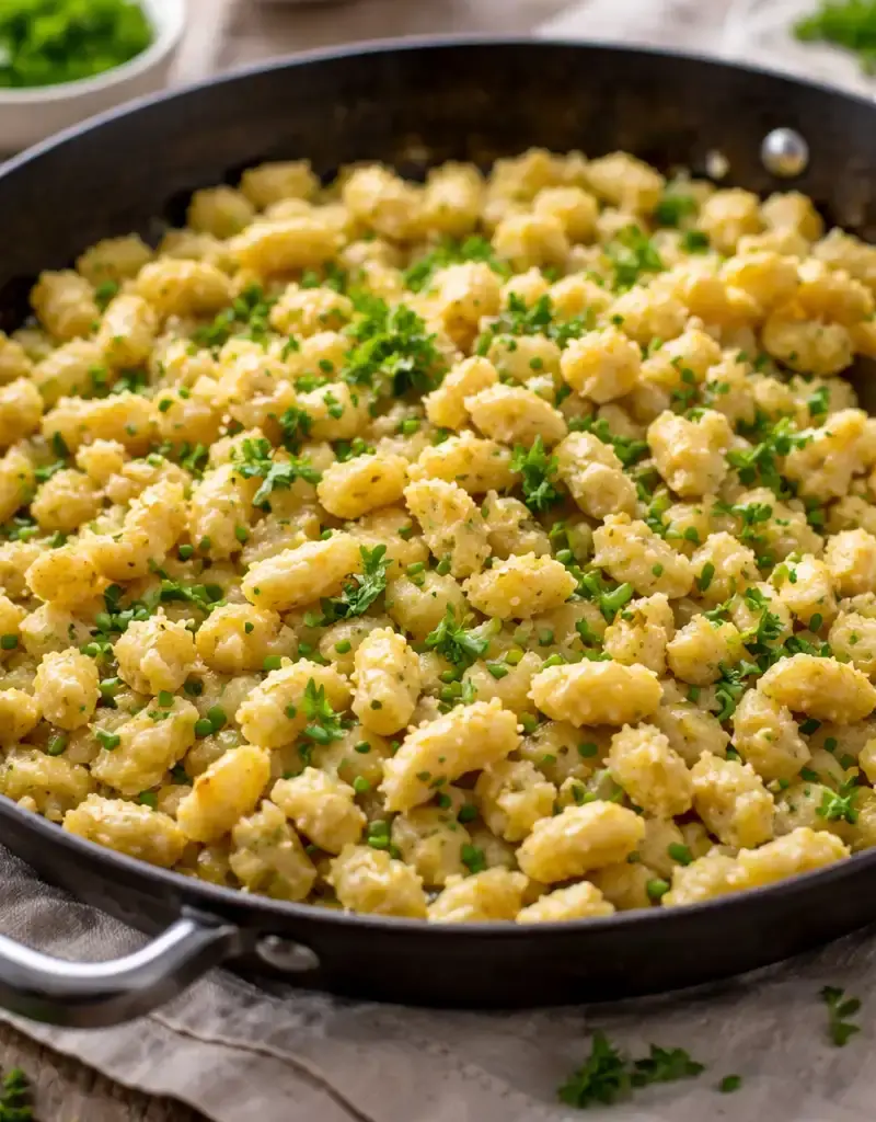 Herbed Spaetzle prepared dish