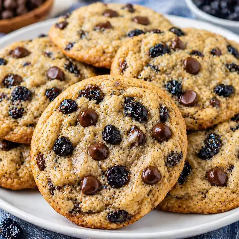 Blueberry Chocolate Chip Pudding Cookies prepared dish