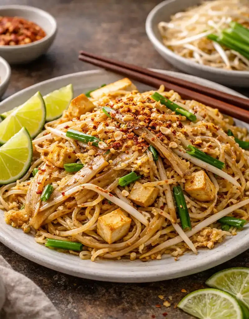 Pad Thai with Banana Blossom prepared dish