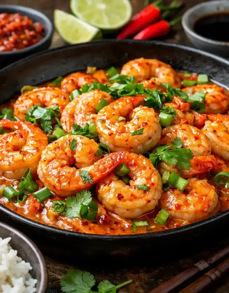 Spicy Shrimp Sauté prepared dish