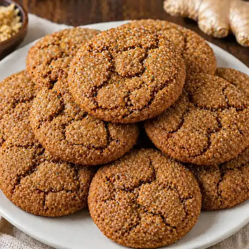 Fresh Ginger Molasses Cookies prepared dish