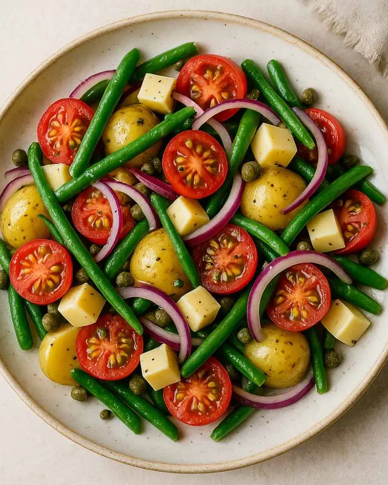 Potato, Tomato, and Red Onion Niçoise with Gruyère prepared dish