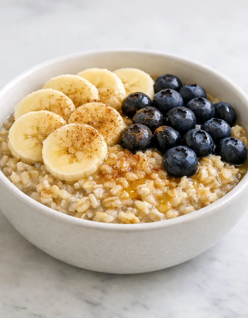 Microwave Fruity Oatmeal Bowl prepared dish
