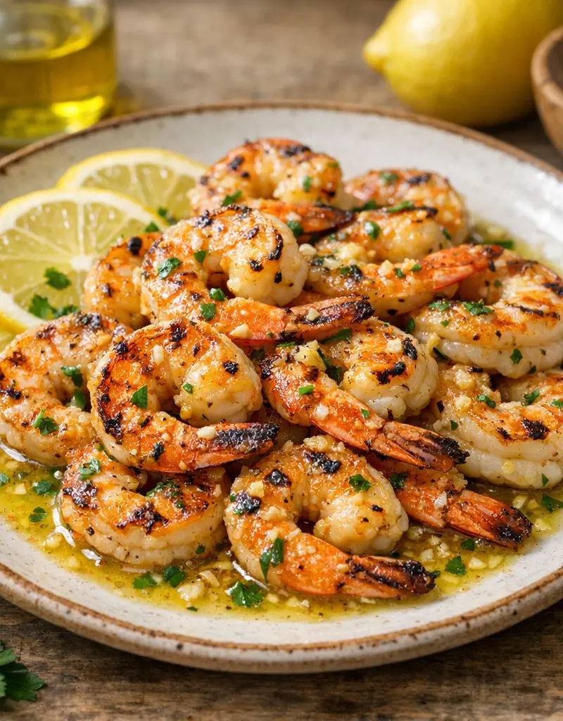 Grilled Shrimp With Lemon Garlic Sauce prepared dish