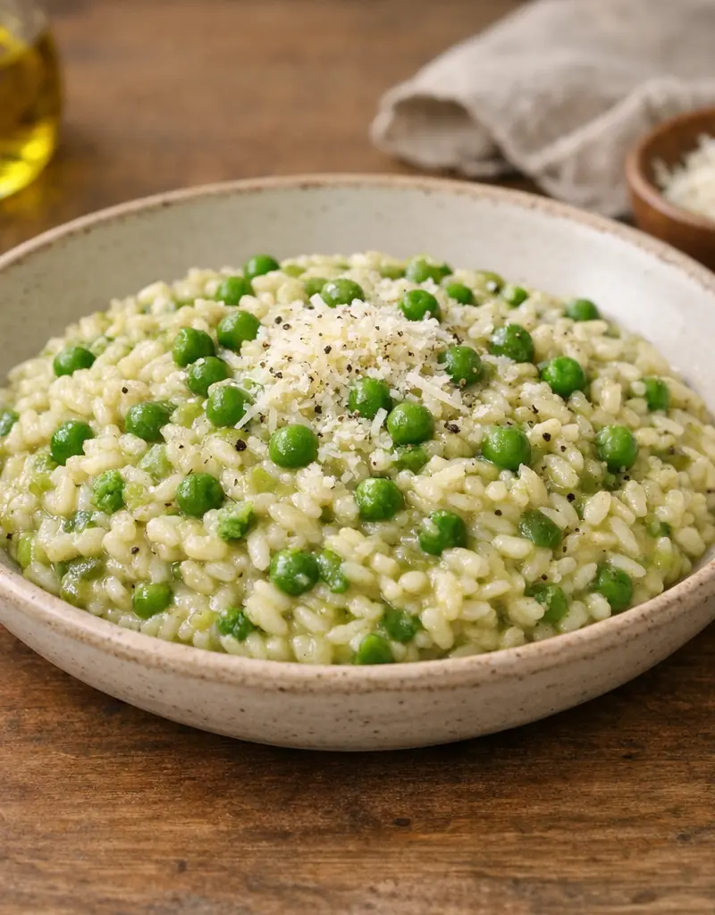 Creamy Pea Risotto prepared dish