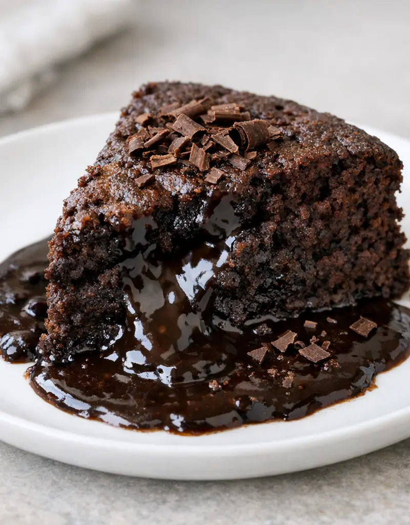 Self-saucing Hot Chocolate Cake prepared dish