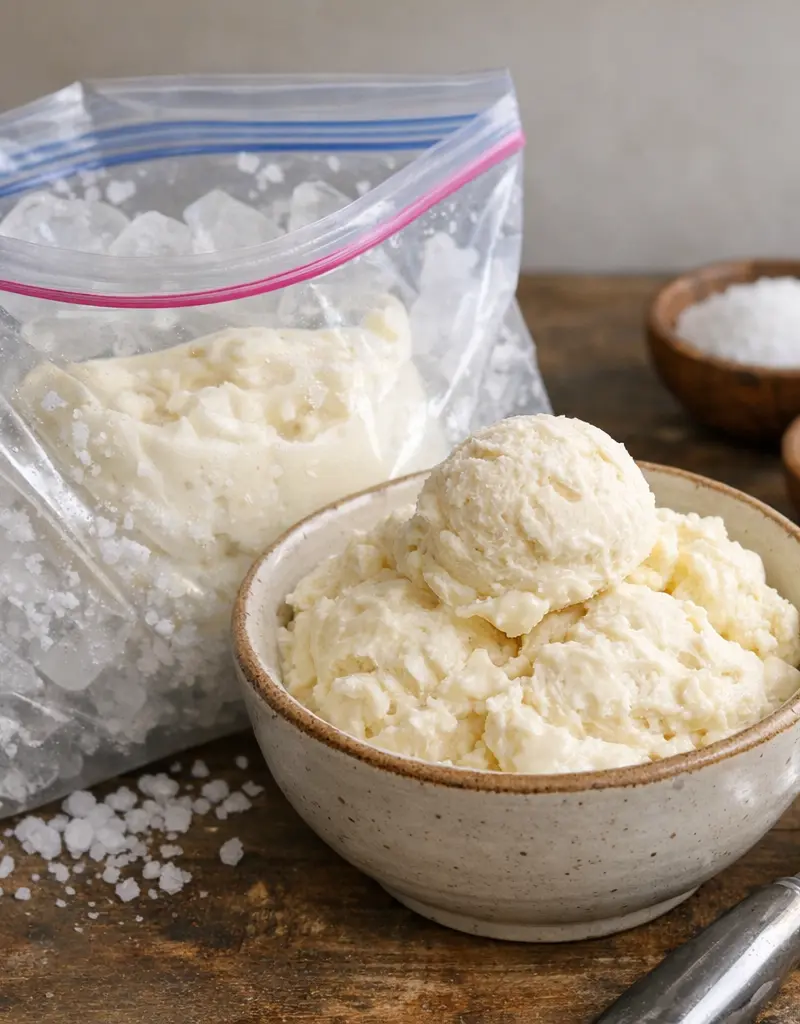 Homemade Ice Cream In A Bag prepared dish