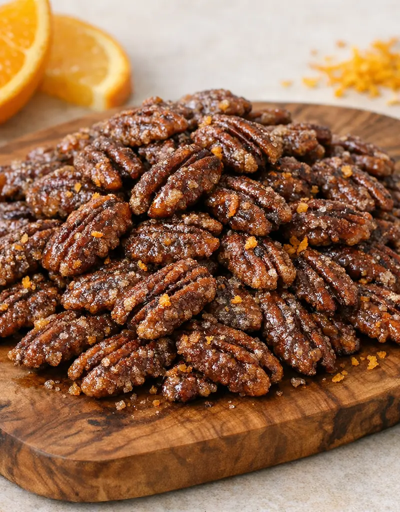 Candied Orange Pecans prepared dish