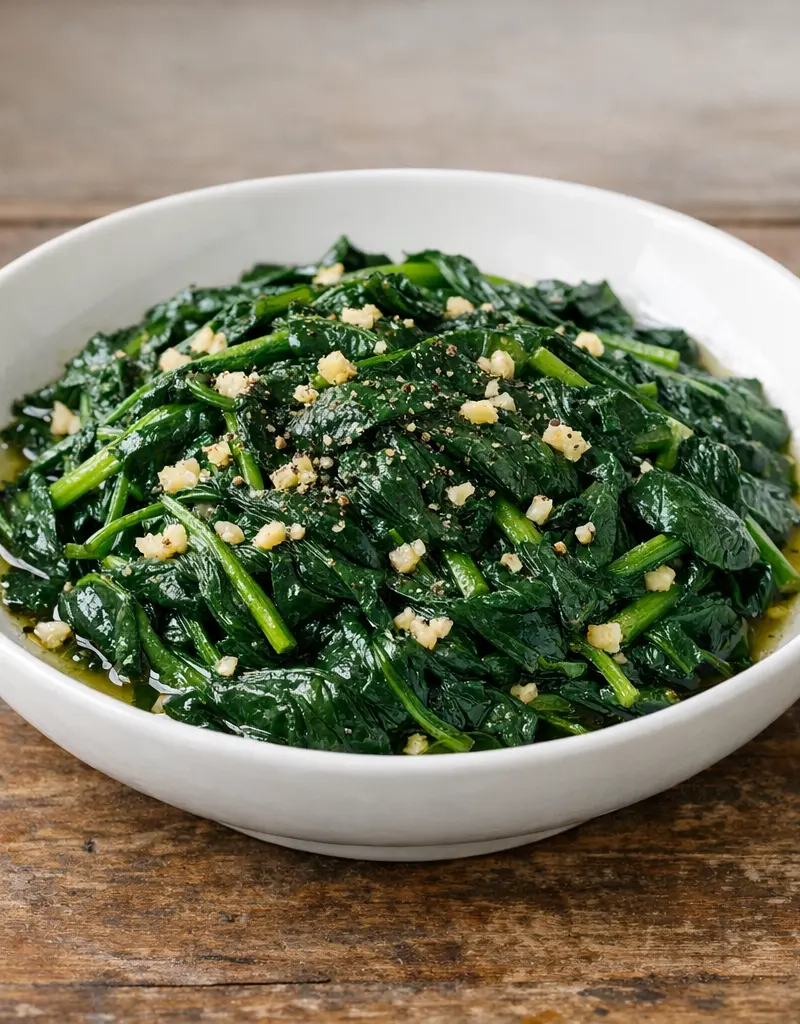 Sautéed Spinach With Garlic prepared dish