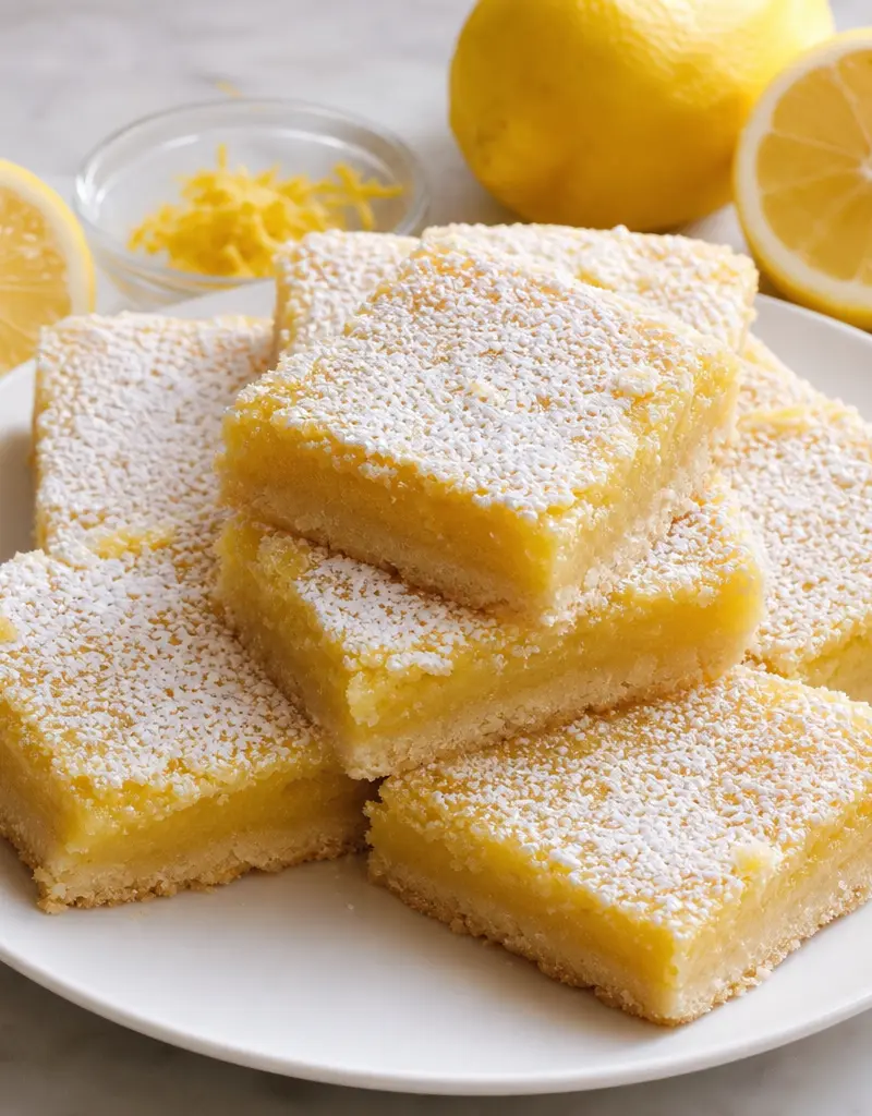Lemon Shortbread Bars prepared dish