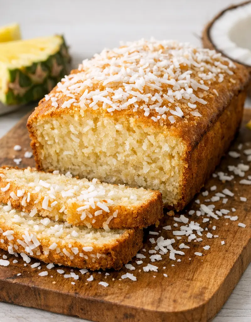 Tropical Coconut Bread prepared dish