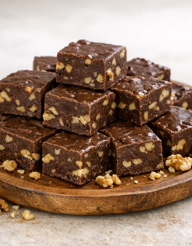 Chocolate Walnut Fudge prepared dish