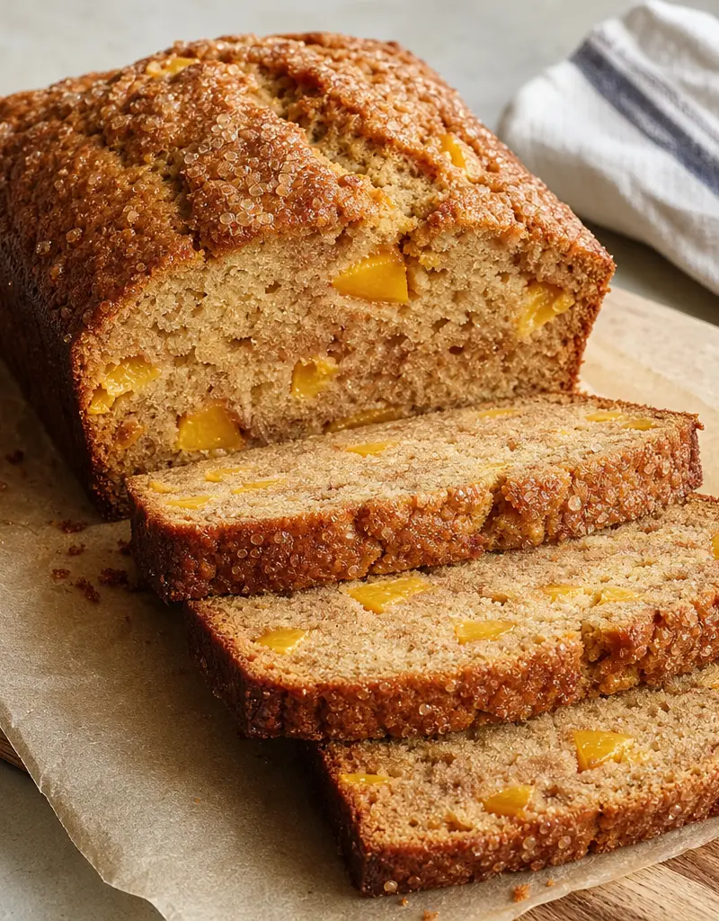 Spiced Peach Quick Bread prepared dish