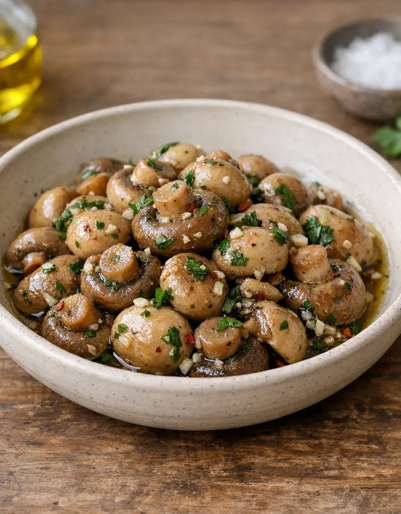 Marinated Mushrooms prepared dish
