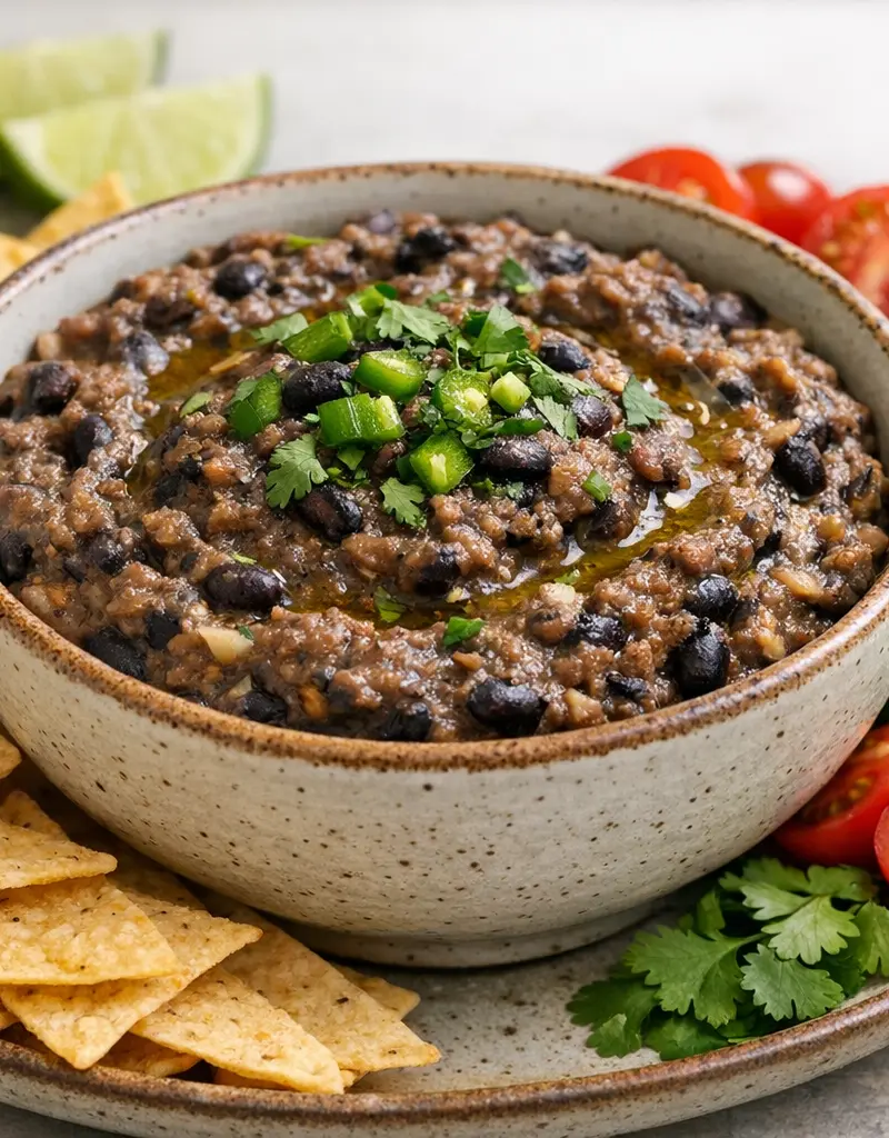 Spicy Black Bean Dip prepared dish