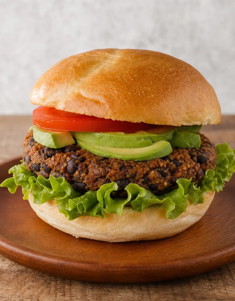 Spicy Black Bean Burgers prepared dish
