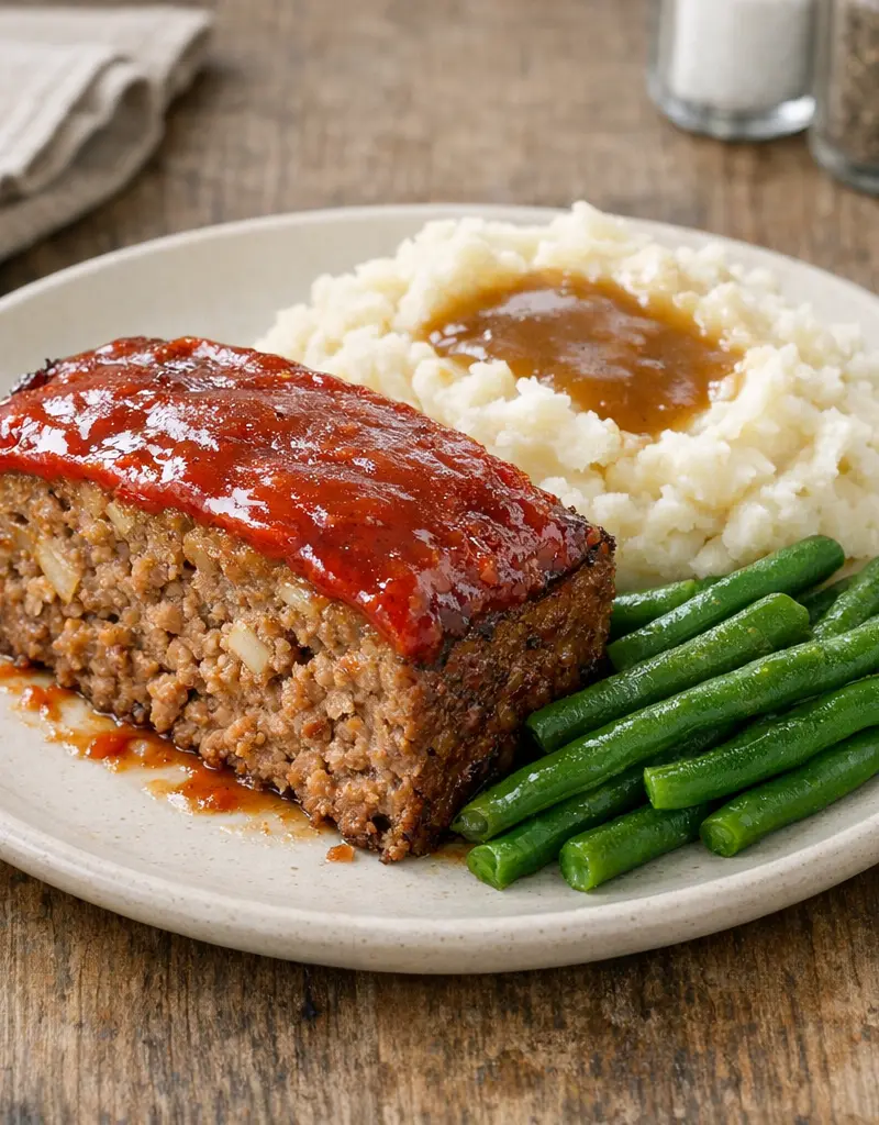 Classic Old-fashioned Meatloaf prepared dish