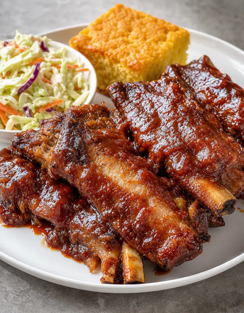 Slow Cooker Barbecue Pork Ribs prepared dish