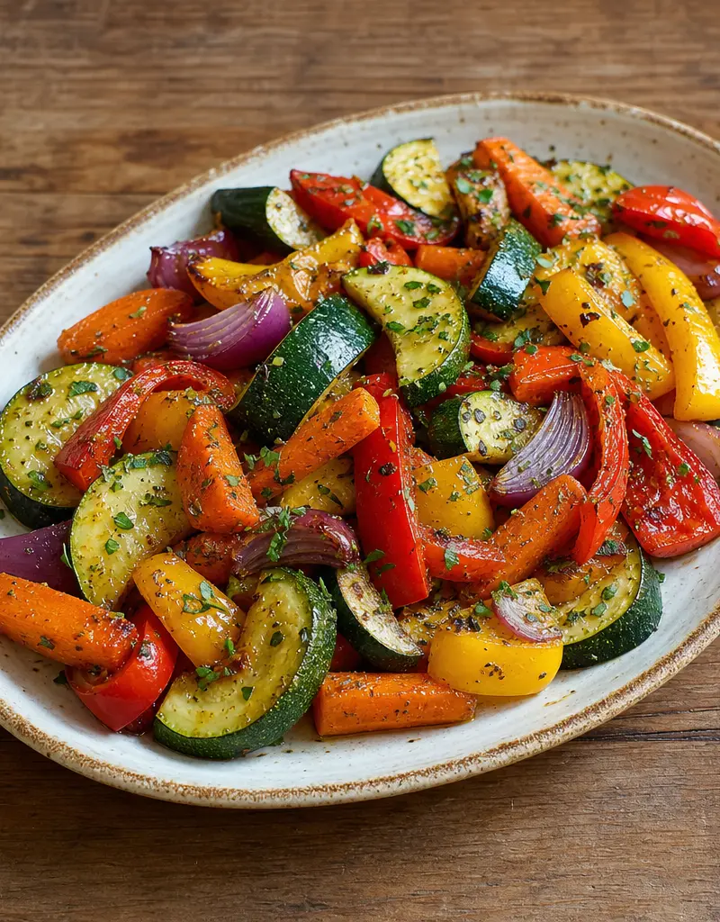 Lemon Herb Roasted Vegetables prepared dish