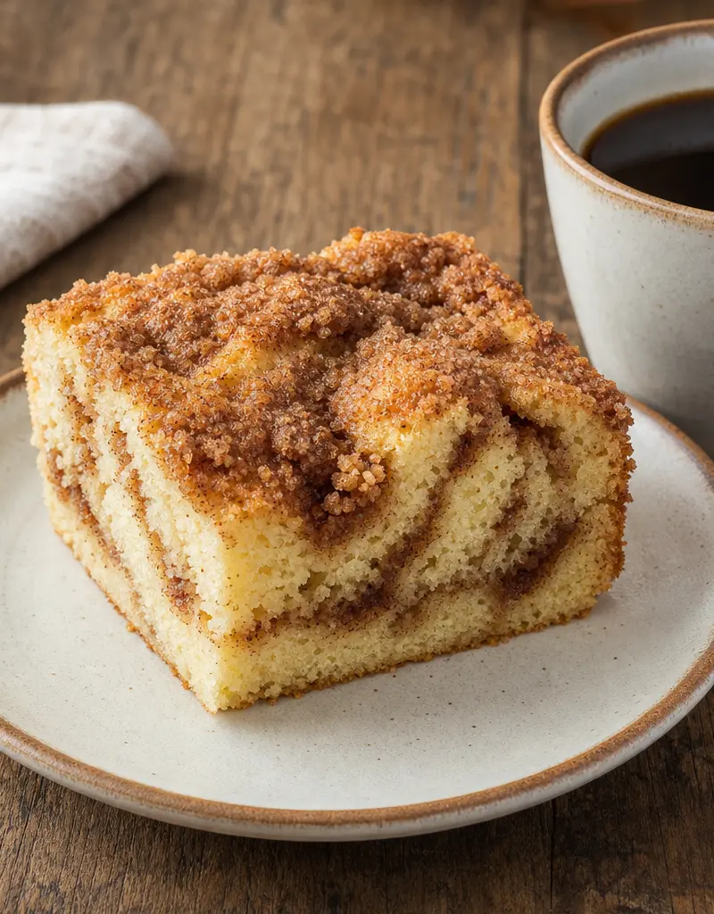 Cinnamon Swirl Coffee Cake prepared dish