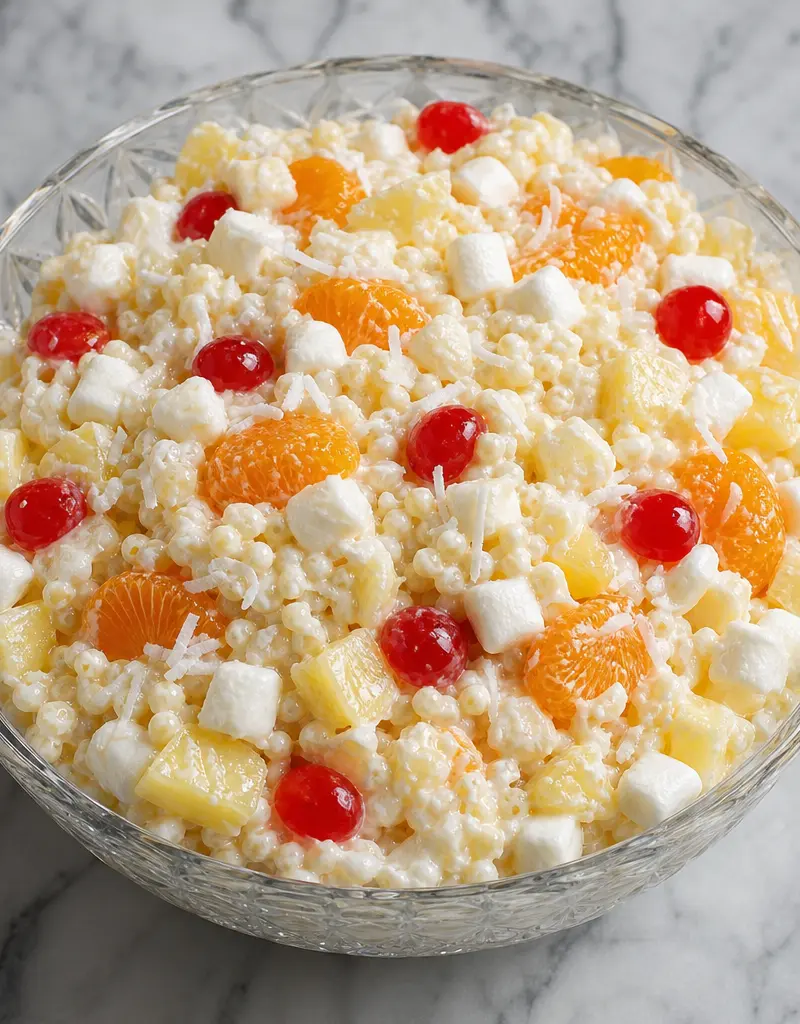 Acini Di Pepe Ambrosia Salad prepared dish