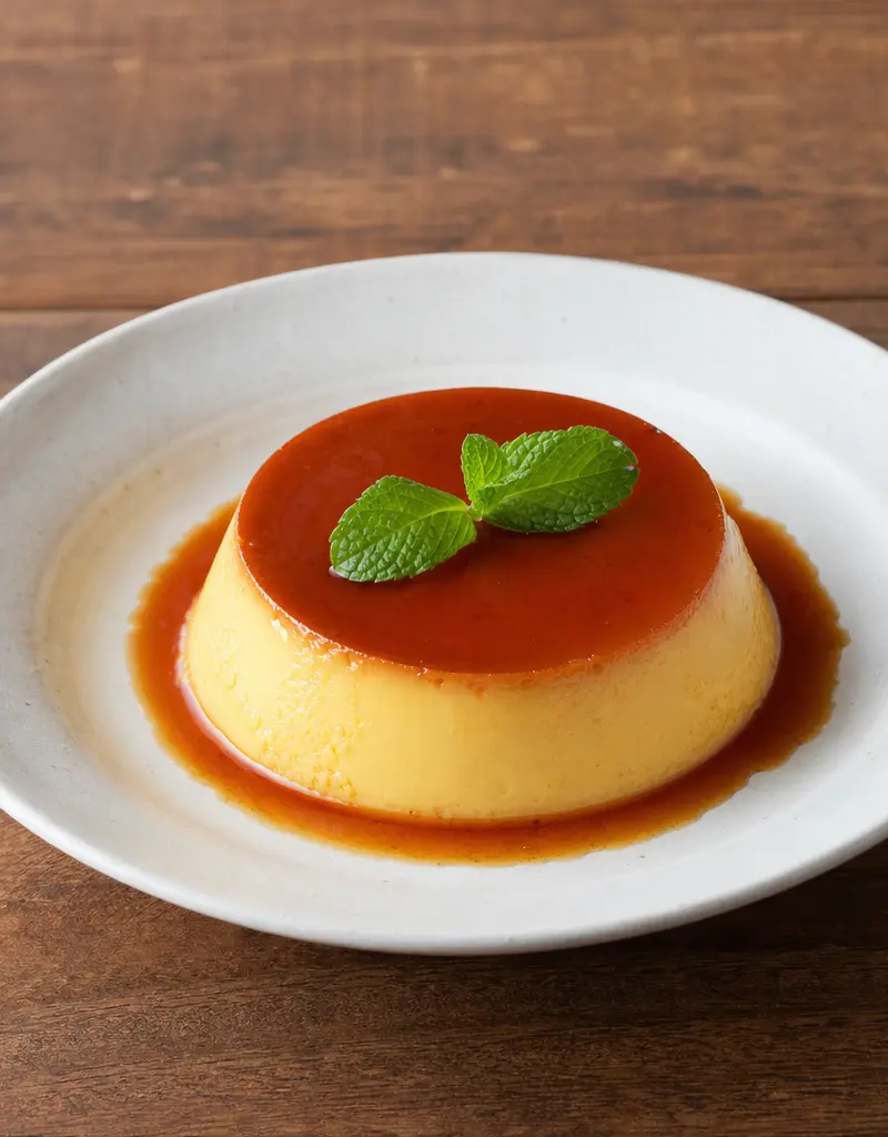 Japanese Style Flan prepared dish