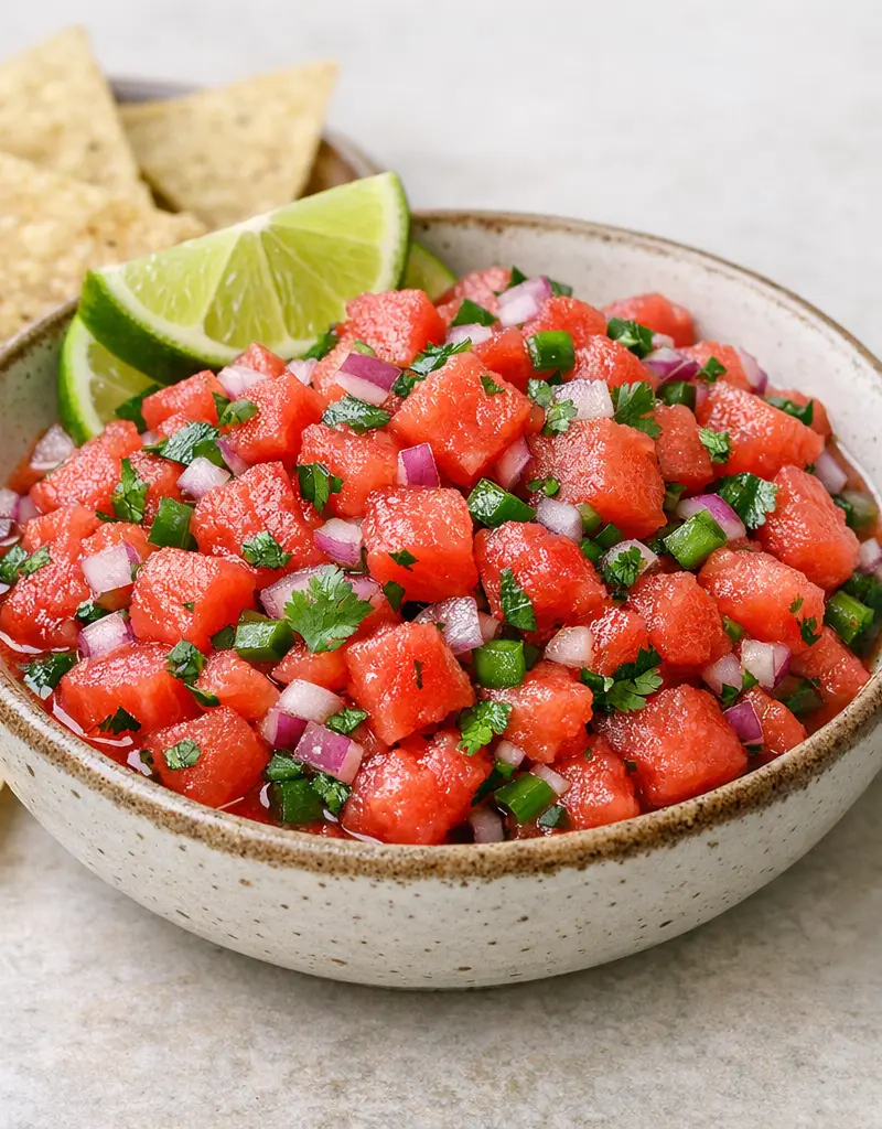 Chunky Watermelon Salsa prepared dish