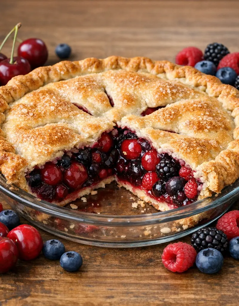 Cherry Berry Pie prepared dish