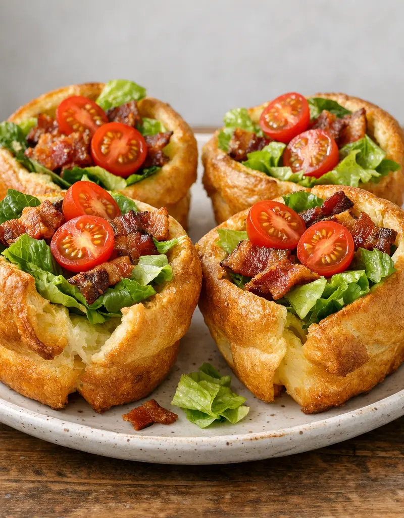 Blt Popovers With Bacon And Lettuce prepared dish
